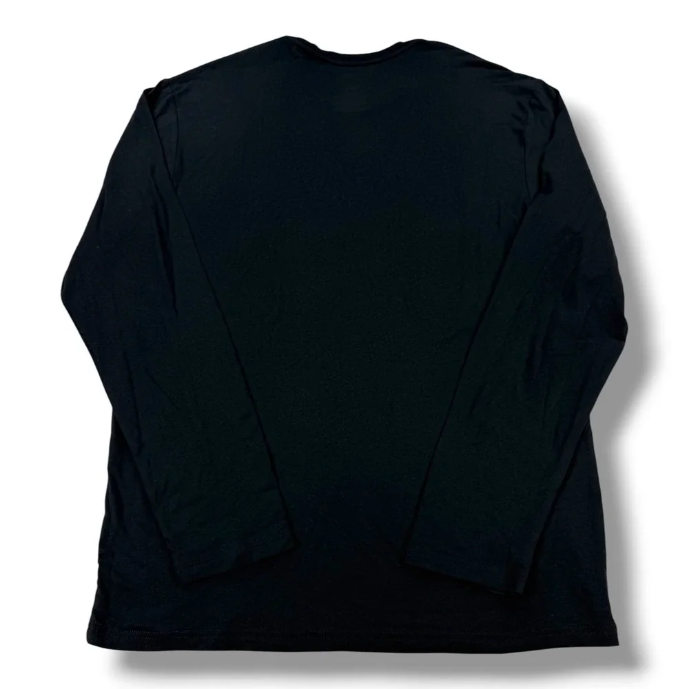 Polo‎ Ralph Lauren Mens Black Long Sleeve Rainbow Script Logo Graphic T-Shirt M